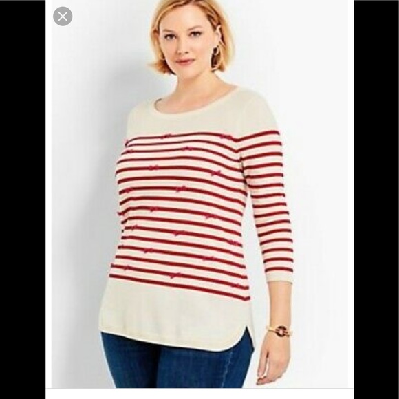 Talbots striped bow sweater - Picture 1 of 6